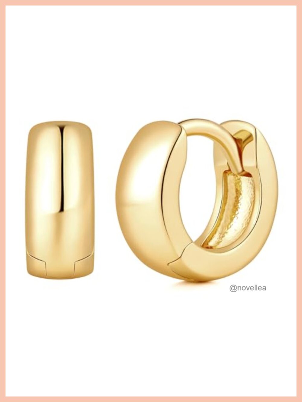 Chunky Gold Plated Hoop Earrings for Women 14K Style